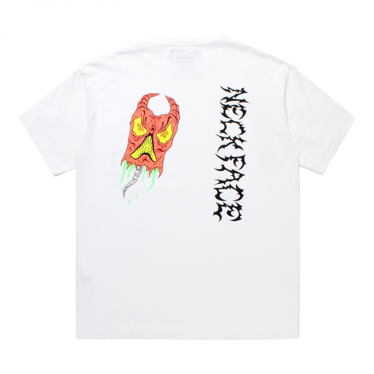WACKOMARIA<BR>NECK FACE / WASHED HEAVY WEIGHT CREW NECK T-SHIRT ( TYPE-2 ) (WHITE)