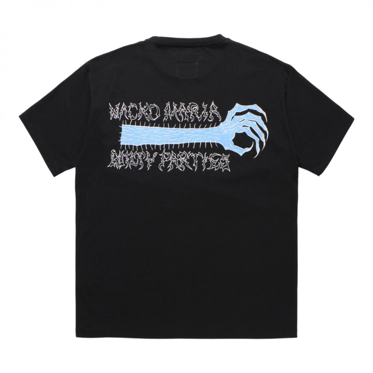 WACKOMARIA<BR>NECK FACE / WASHED HEAVY WEIGHT CREW NECK T-SHIRT ( TYPE-1 ) (BLACK)