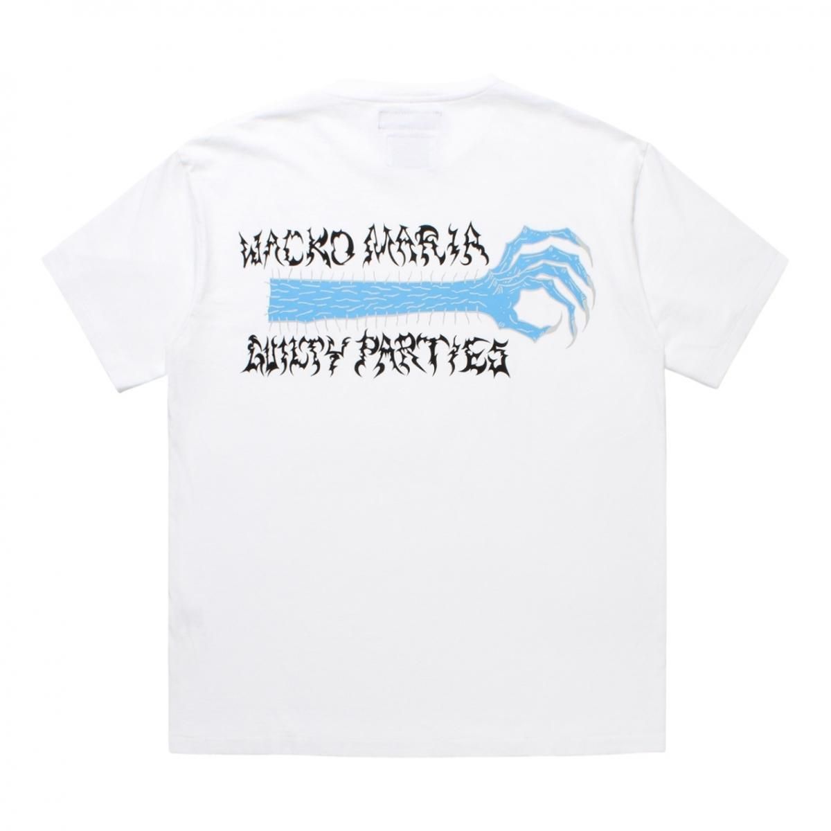 WACKOMARIA<BR>NECK FACE / WASHED HEAVY WEIGHT CREW NECK T-SHIRT ( TYPE-1 ) (WHITE)