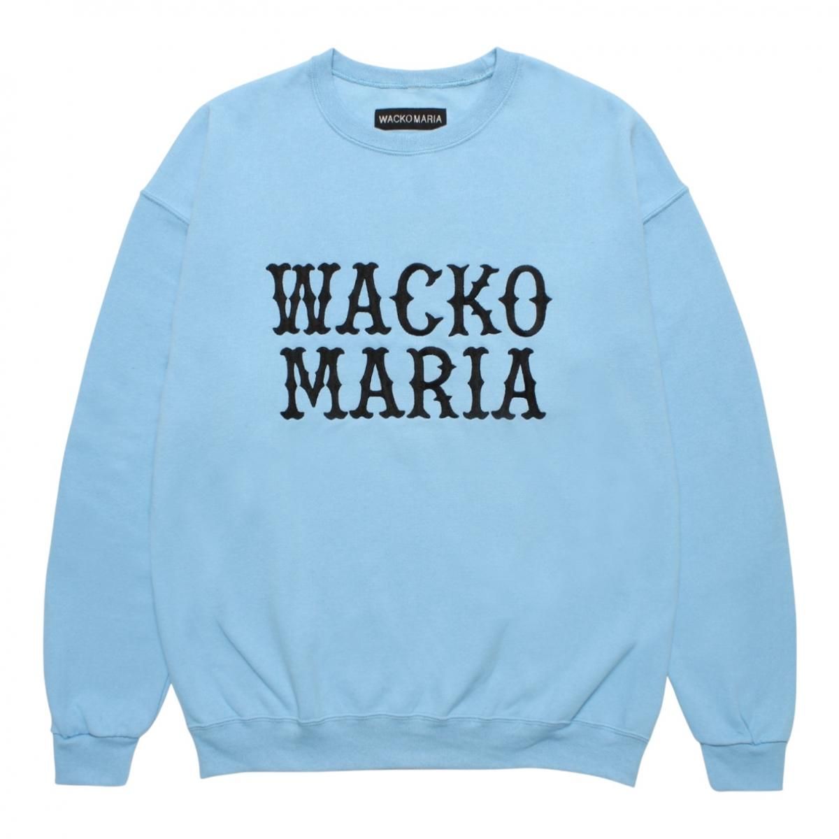 WACKOMARIA<BR>25FW-WMC-SS13 CREW NECK SWEAT SHIRT (BLUE)