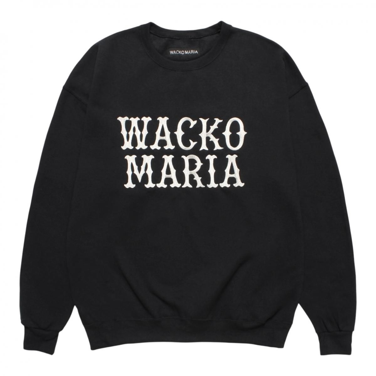 WACKOMARIA<BR>25FW-WMC-SS13 CREW NECK SWEAT SHIRT (BLACK)