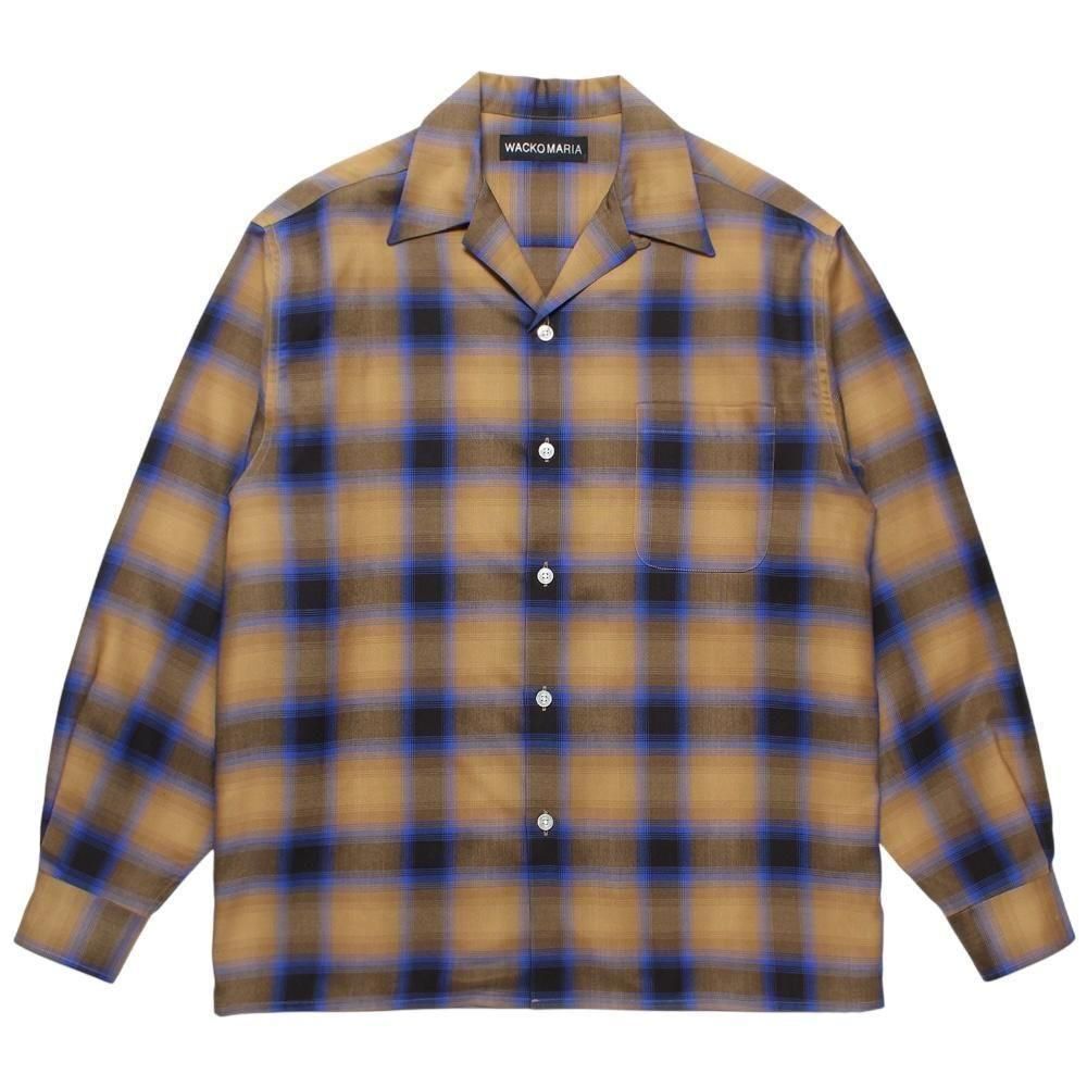 WACKOMARIA<BR>25FW-WMS-OC06 OMBRE CHECK OPEN COLLAR SHIRT L/S ( TYPE-2 )