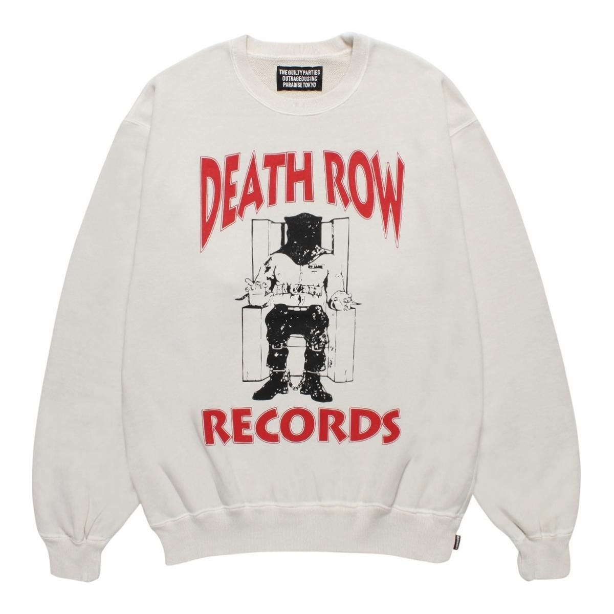 WACKOMARIA<BR>DEATH ROW RECORDS / WASHED MIDDLE WEIGHT CREW NECK SWEAT SHIRT (IVORY)