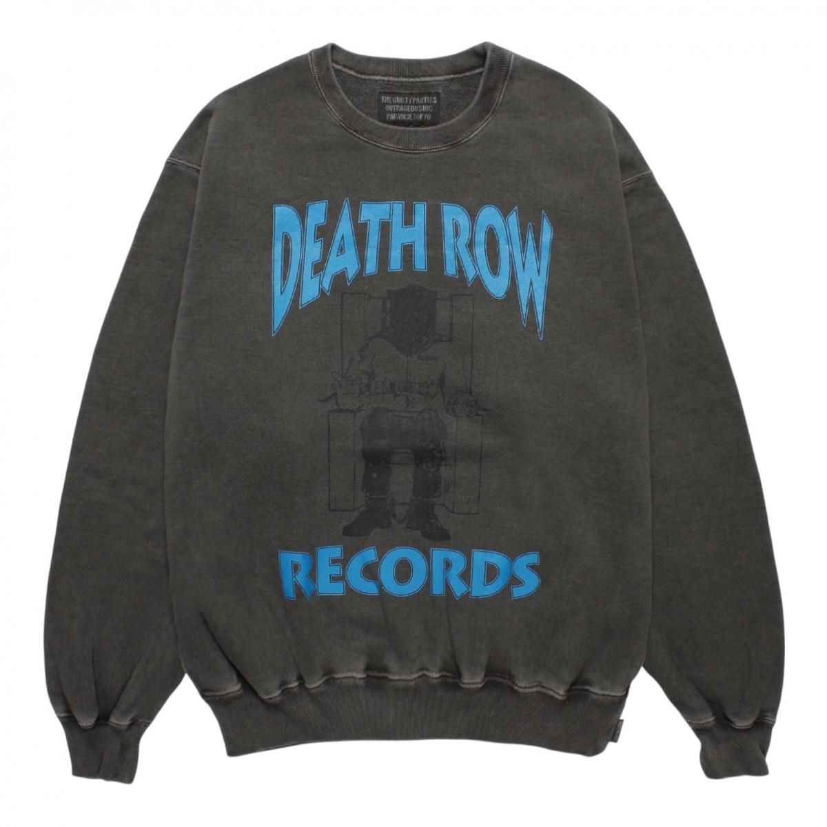WACKOMARIA<BR>DEATH ROW RECORDS / WASHED MIDDLE WEIGHT CREW NECK SWEAT SHIRT (GRAY)