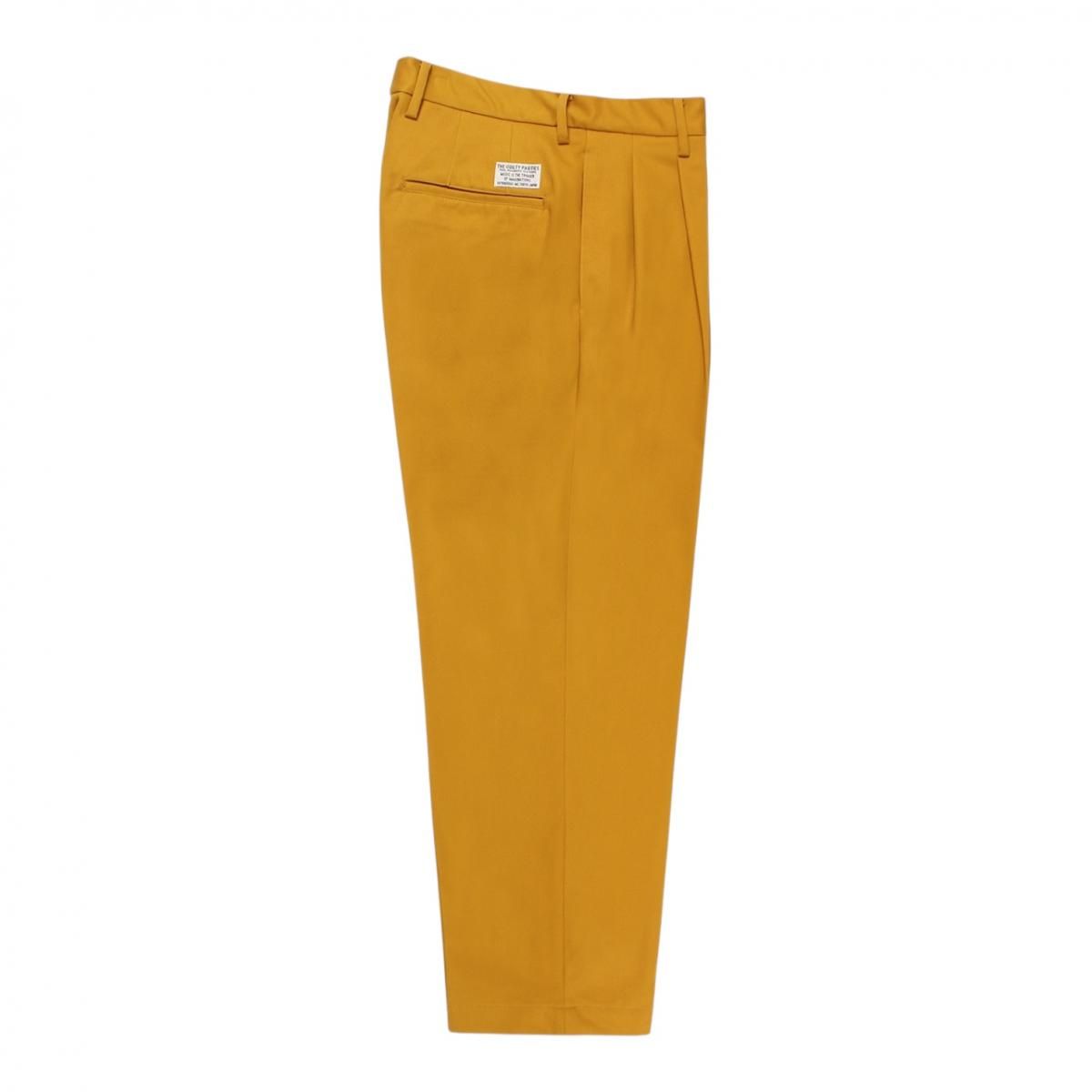 WACKOMARIA<BR> DOUBLE PLEATED CHINO TROUSERS ( TYPE-1 ) (YELLOW)