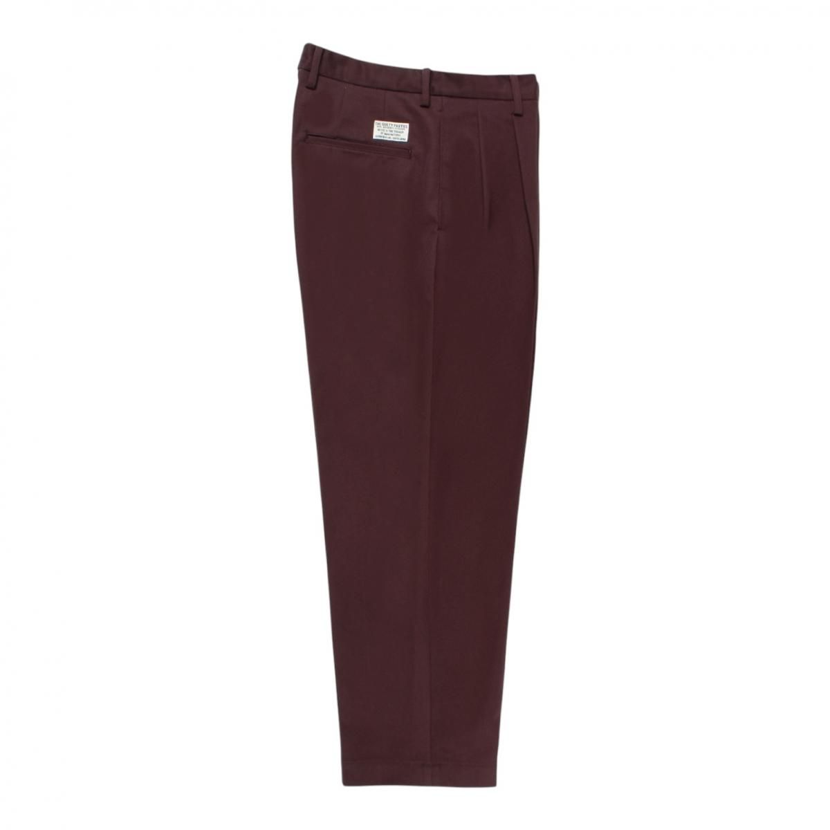 WACKOMARIA<BR> DOUBLE PLEATED CHINO TROUSERS ( TYPE-1 ) (BURGUNDY)