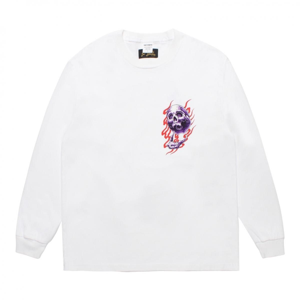 WACKOMARIA<BR>56 TATTOO STUDIO / WASHED HEAVY WEIGHT CREW NECK T-SHIRT (WHITE)