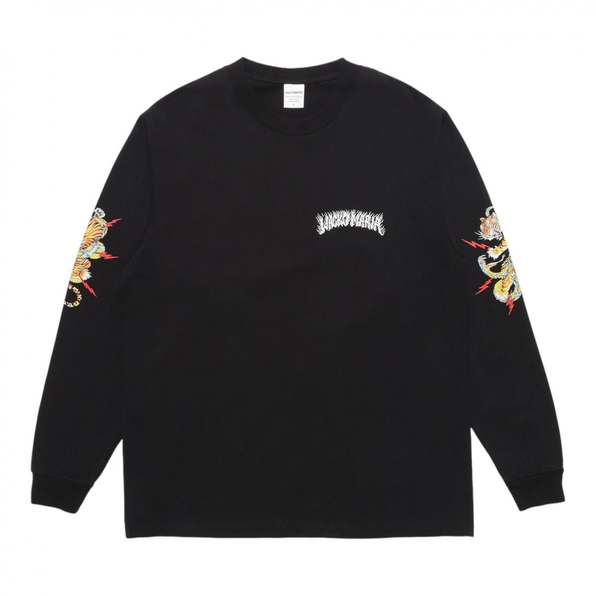 WACKOMARIA<BR>TIM LEHI / WASHED HEAVY WEIGHT CREW NECK LONG SLEEVE T-SHIRT ( TYPE-2 ) (BLACK)