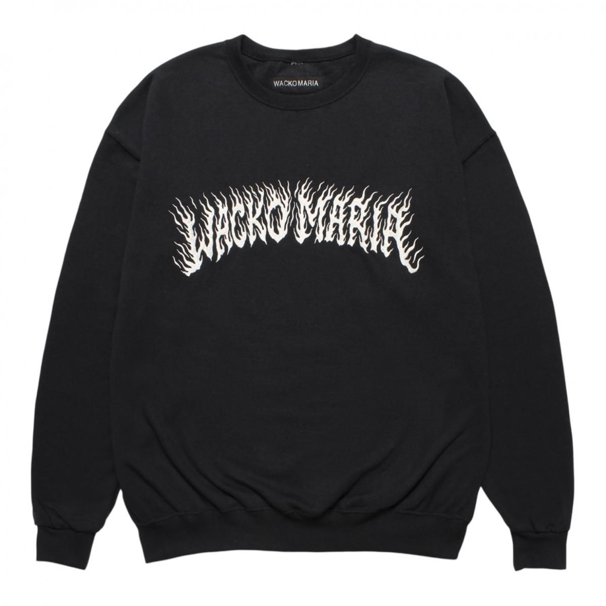 WACKOMARIA<BR>TIM LEHI / CREW NECK SWEAT SHIRT (TYPE-2) (BLACK)