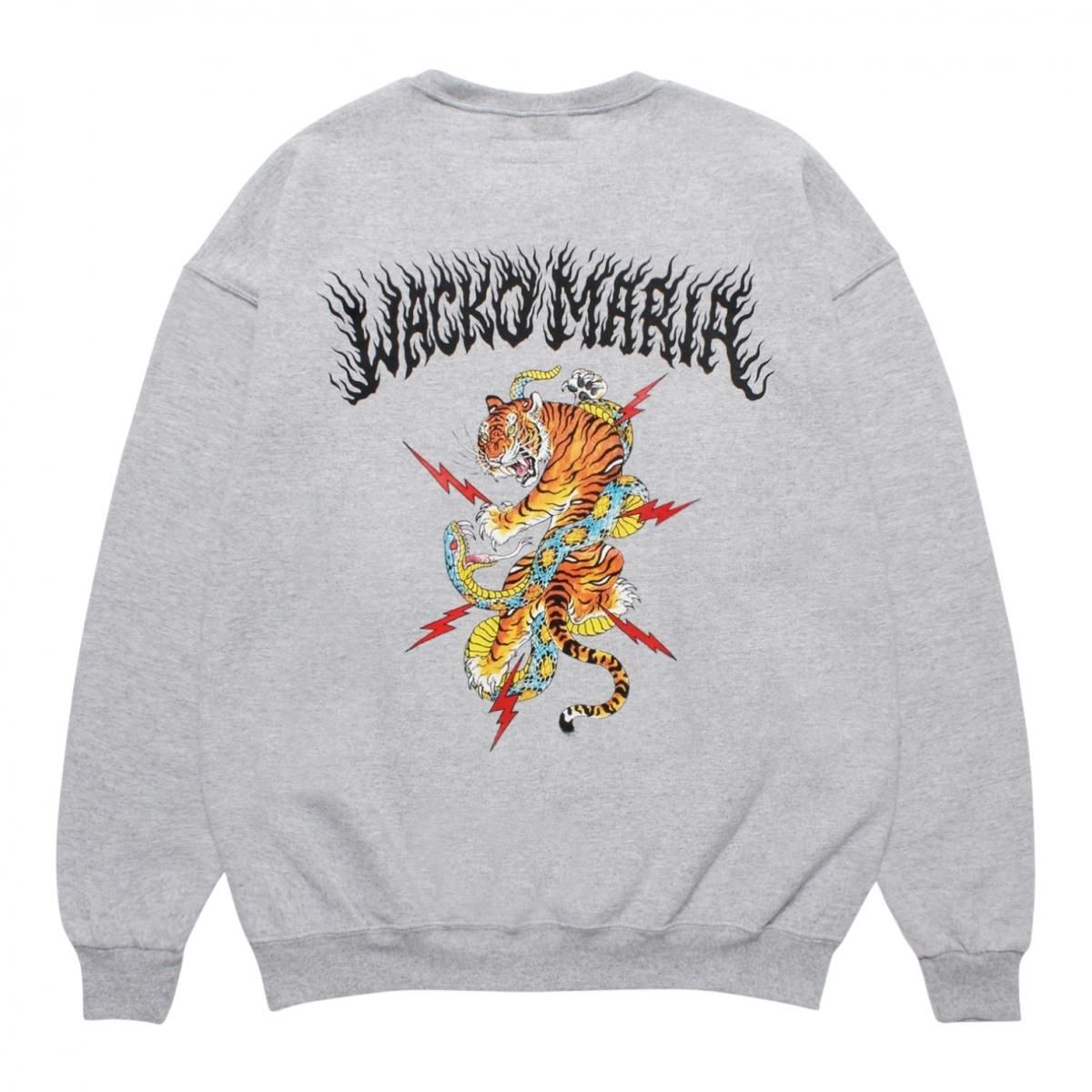 WACKOMARIA<BR>TIM LEHI / CREW NECK SWEAT SHIRT (TYPE-1) (GRAY)