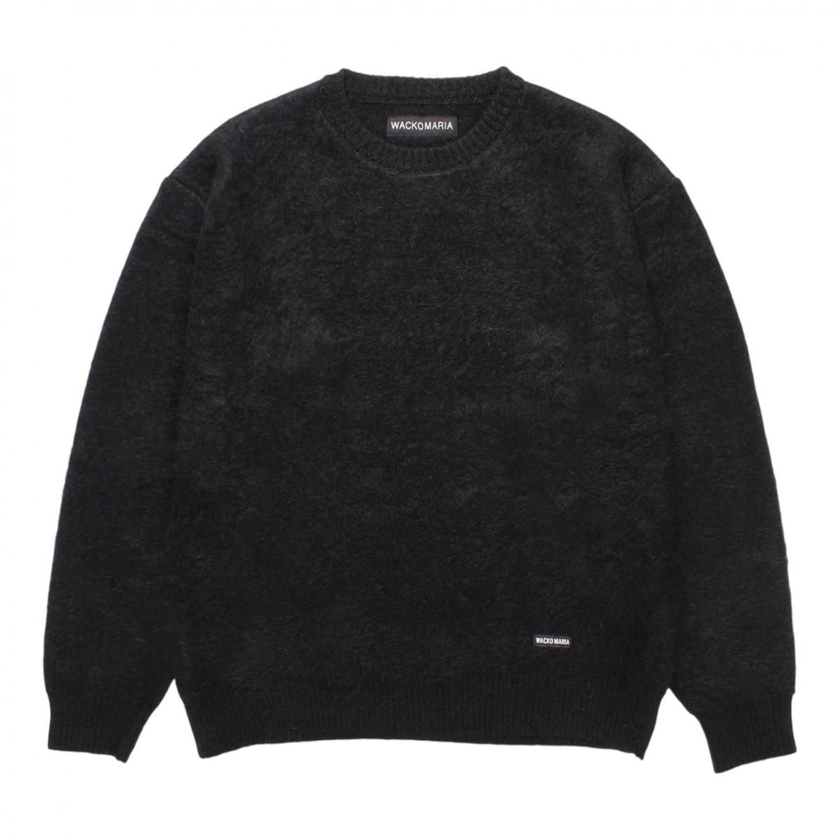 WACKOMARIA<BR>MIX MOHAIR CREW NECK SWEATER (BLACK)