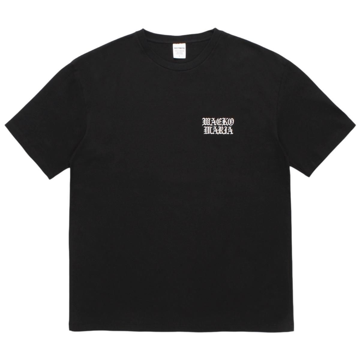 WACKOMARIA<BR>WASHED HEAVY WEIGHT CREW NECK T-SHIRT ( TYPE-1 ) (BLACK)