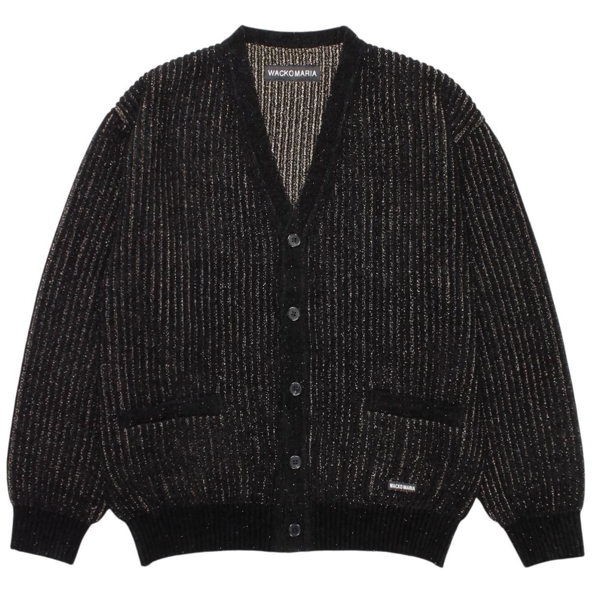 WACKOMARIA<BR>GLITTER CARDIGAN (BLACK-GOLD)