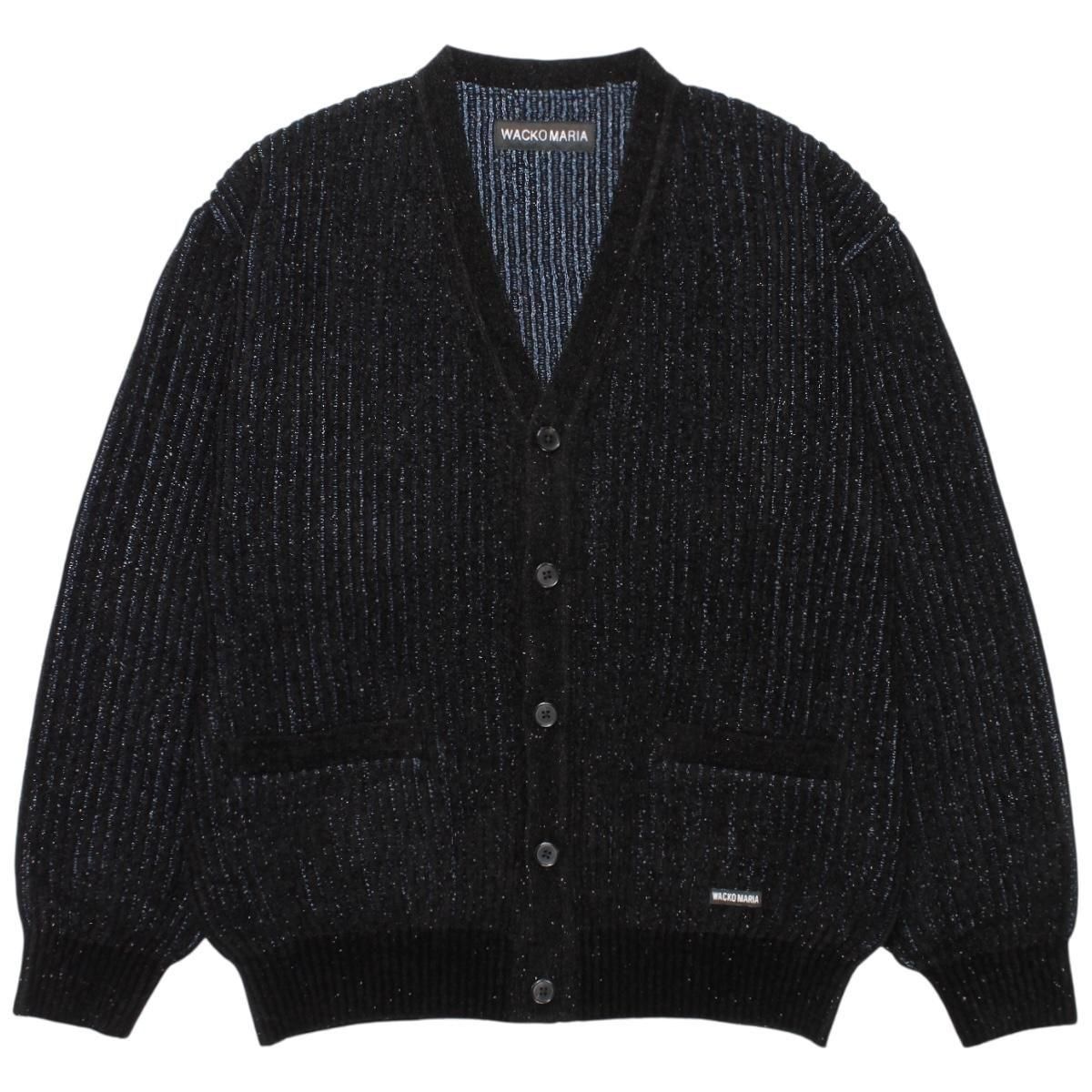 WACKOMARIA<BR>GLITTER CARDIGAN (BLACK-BLUE)