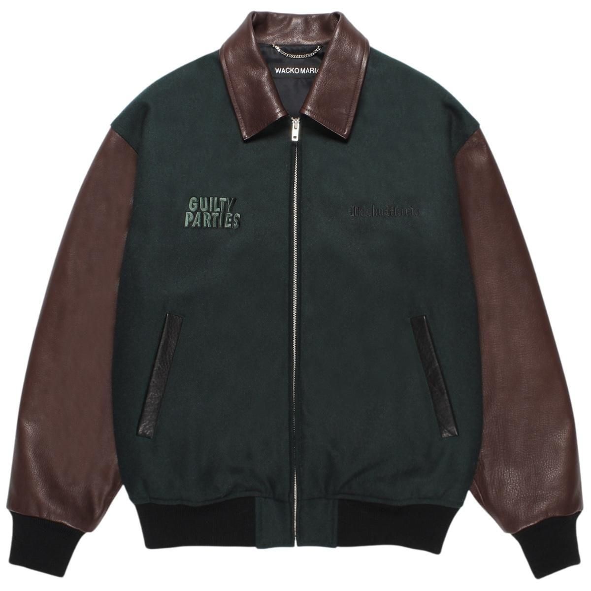 WACKOMARIA<BR> LEATHER VARSITY JACKET (TYPE-1) (GREEN)