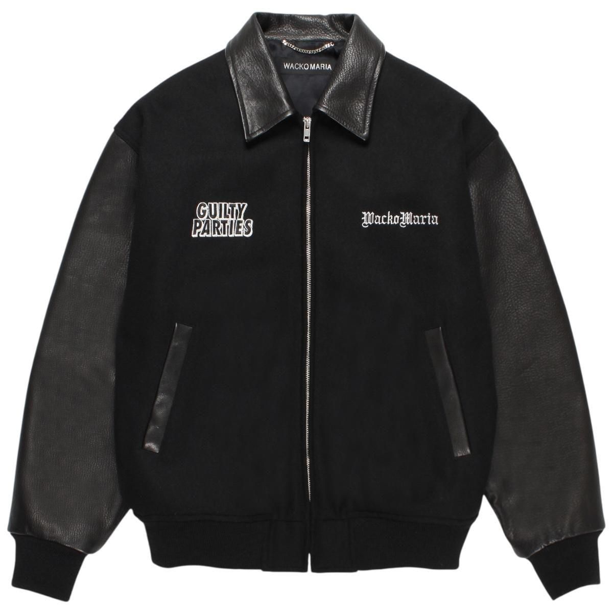 WACKOMARIA<BR> LEATHER VARSITY JACKET (TYPE-1) (BLACK)