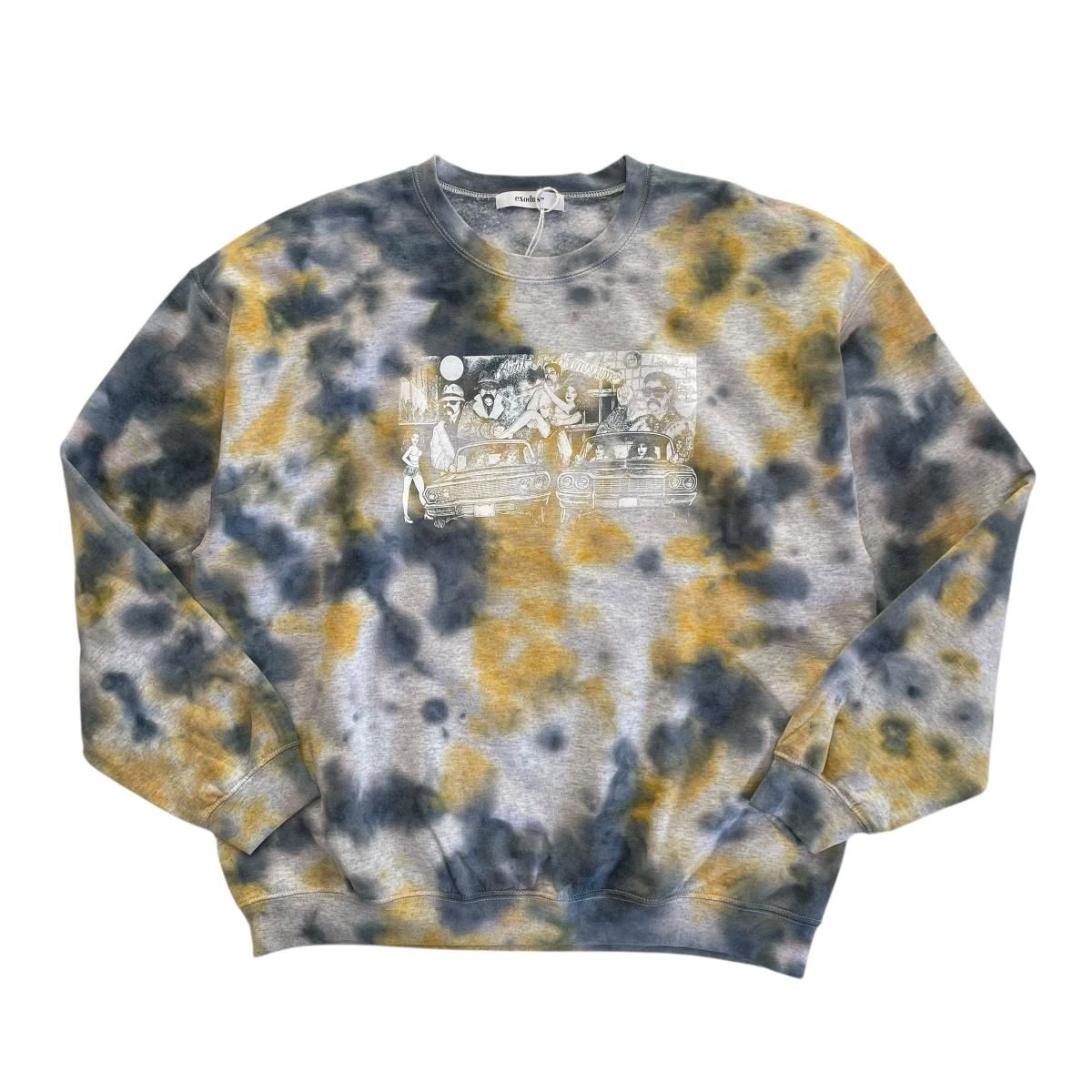 exodus brand<BR>Ain't No Sunshine TIE DYE SWEAT (GRAYYELLOW)