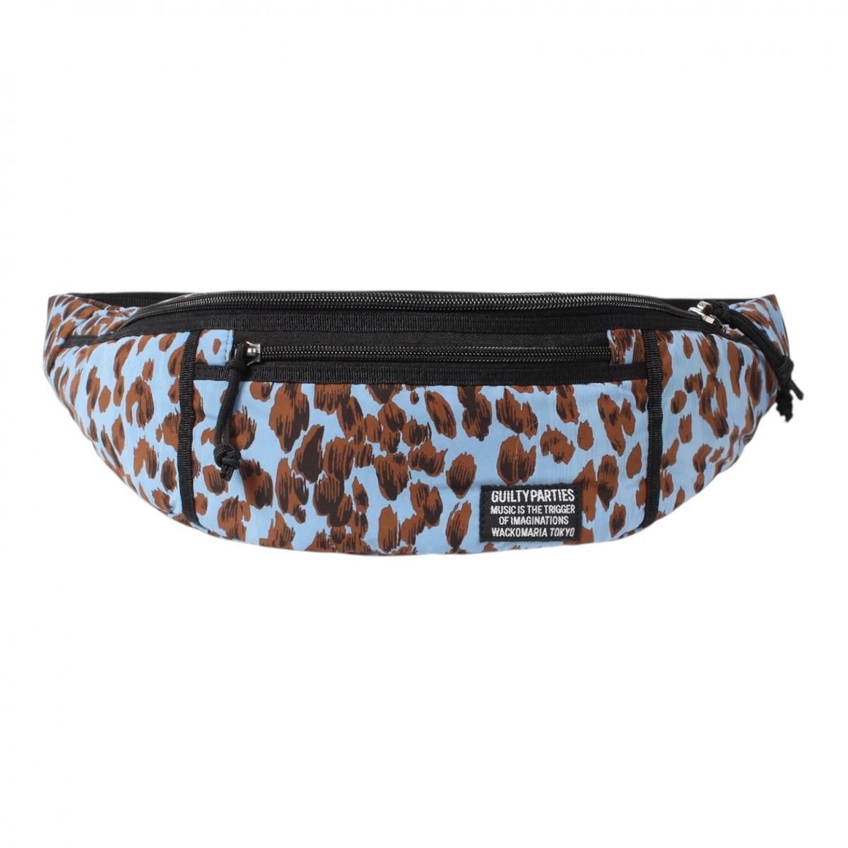 WACKOMARIA<BR> SPEAK EASY / LEOPARD WAIST POUCH ( TYPE-2 ) (BLUE)