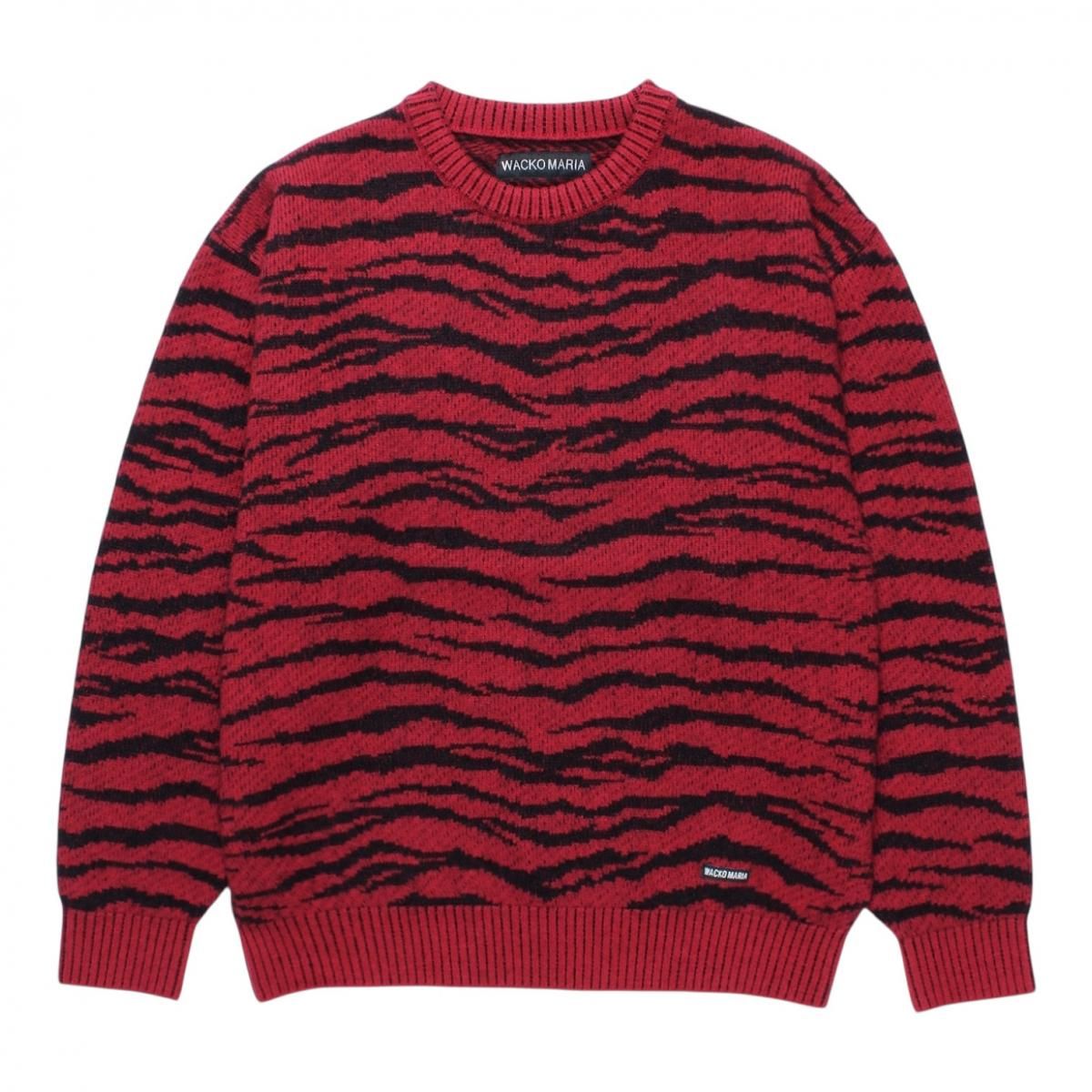 WACKOMARIA<BR>TIGER MOHAIR CREW NECK SWEATER