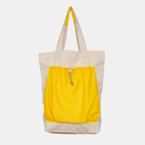 <img class='new_mark_img1' src='https://img.shop-pro.jp/img/new/icons1.gif' style='border:none;display:inline;margin:0px;padding:0px;width:auto;' />Bibbed Tote (White/Yellow)