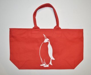 ペンギン　トートバッグ、旅行用バッグ、キャンバスバッグ、赤