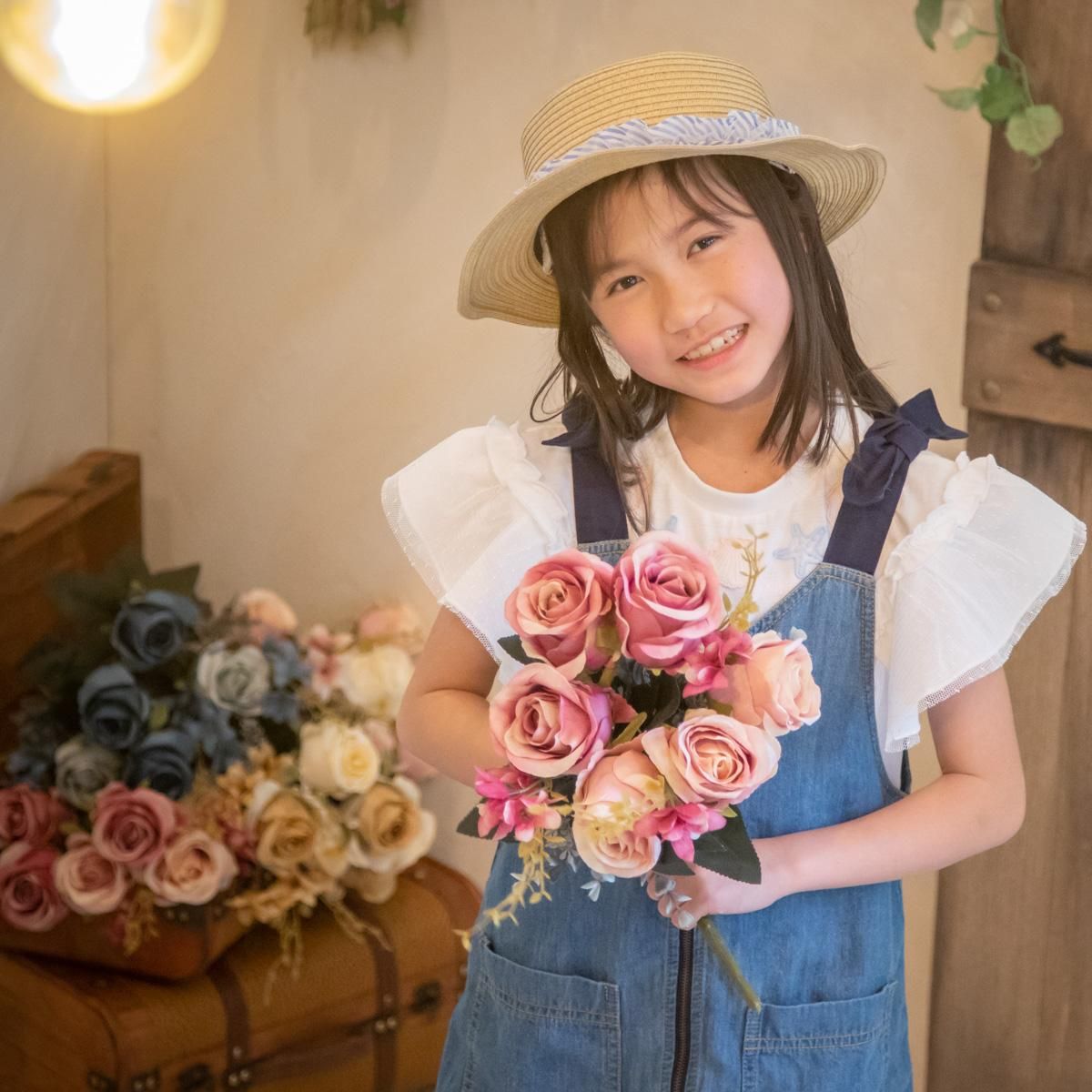 ローズミニ120本 ピンク造花 薔薇 インテリア イングリッシュローズ