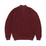 HELLRAZOR Half Zip Knit Sweater - Red