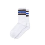 POLAR SKATE CO. Fat Stripe Socks - White/Brown/Blue