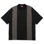 HELLRAZOR Striped Polo Shirt - Black