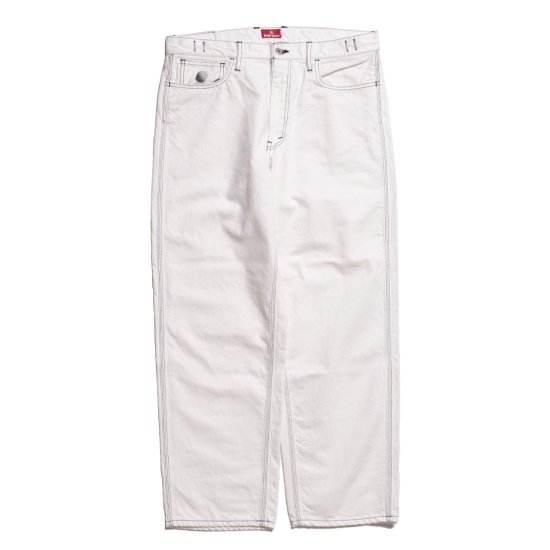 HELLRAZOR Baggie Color Denim Pants - White - Waveystore