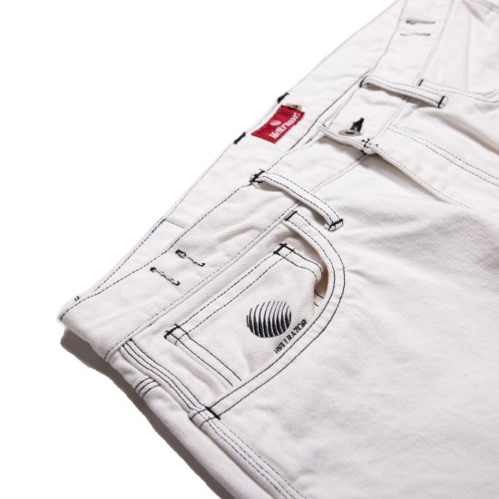 HELLRAZOR Baggie Color Denim Pants - White - Waveystore