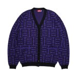 HELLRAZOR H Mono Knit Cardigan- Purple Grey