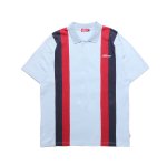 HELLRAZOR Double Striped Polo Shirt - Slate Blue