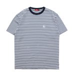 HELLRAZOR Mini Logo Striped Shirt  - Navy / White