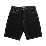 HELLRAZOR Baggie Color Denim Shorts - Black