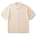 GRAND COLLECTION Knit Button Up Shirt - Cream