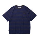 EVISEN Modal Border Knit T-shirt - Navy