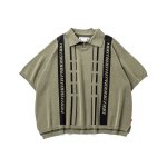 TBPR / Stripe Knit Open Polo - Olive