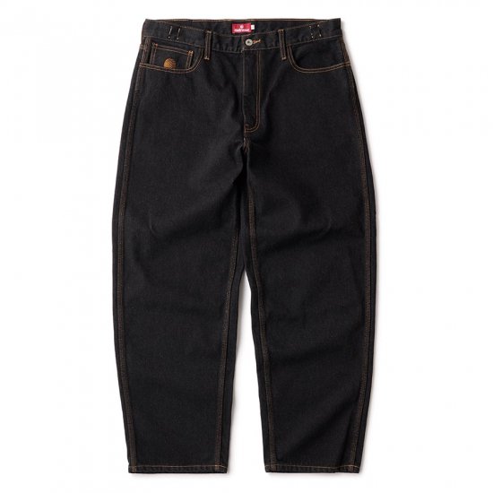 HELLRAZOR Baggie Denim Pants - One Wash Black - Waveystore