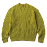 <img class='new_mark_img1' src='https://img.shop-pro.jp/img/new/icons5.gif' style='border:none;display:inline;margin:0px;padding:0px;width:auto;' />HELLRAZOR Mohair Ribknit Cardigan - Mos Green