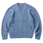 <img class='new_mark_img1' src='https://img.shop-pro.jp/img/new/icons5.gif' style='border:none;display:inline;margin:0px;padding:0px;width:auto;' />HELLRAZOR Mohair Ribknit Cardigan - Jade Blue