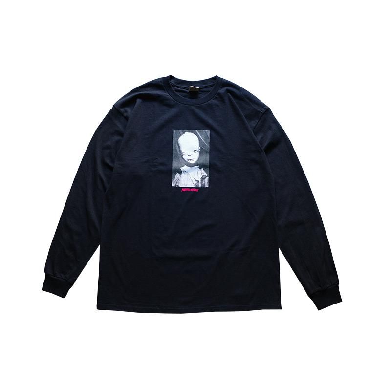 早割航空券 FUCKING AWESOME Damaged L/S Tee - Black - Waveystore トップス