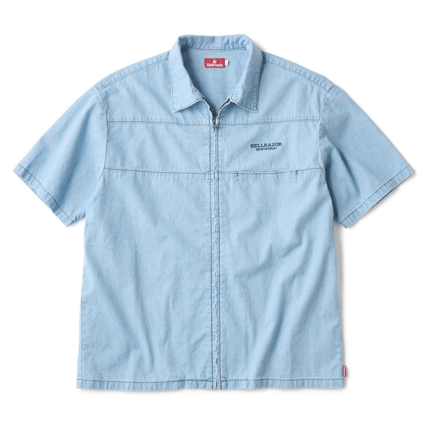 華麗 HELLRAZOR Denim Zip Shirt - Indigo - Waveystore トップス