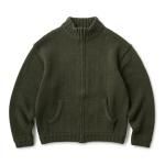 <img class='new_mark_img1' src='https://img.shop-pro.jp/img/new/icons5.gif' style='border:none;display:inline;margin:0px;padding:0px;width:auto;' />HELLRAZOR Logo Full Zip Knit - Olive