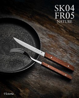 ネイチャー SK04/FR05 ナイフ&フォークセット 天然木柄