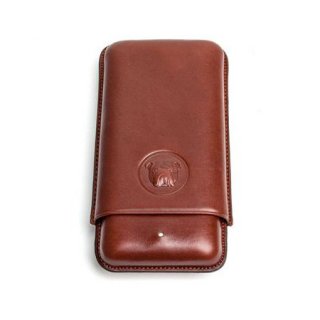 紫③ dunhill 葉巻ケース 3本 オーストリッチ 美品 シガーケース