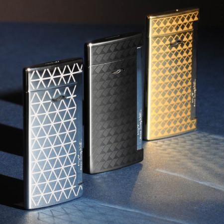 S.T. Dupontデュポン L1 ガスライター 金メッキ 斜め格子模様 箱