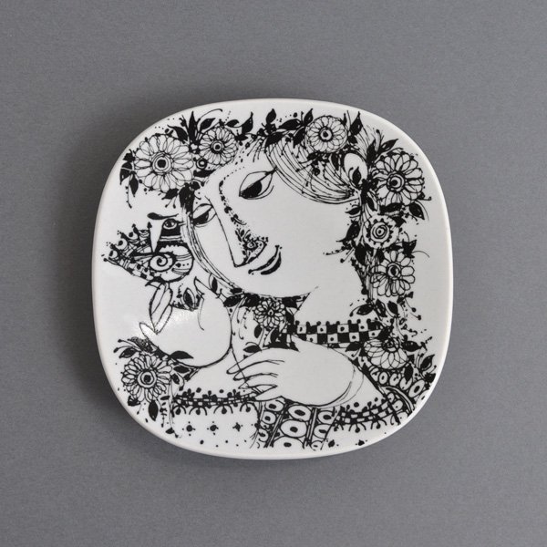 ローゼンタール　ビョルン・ヴィンブラッドの絵皿＜女性と小鳥・小皿B＞ - シトラスペーパー・オンラインショップ