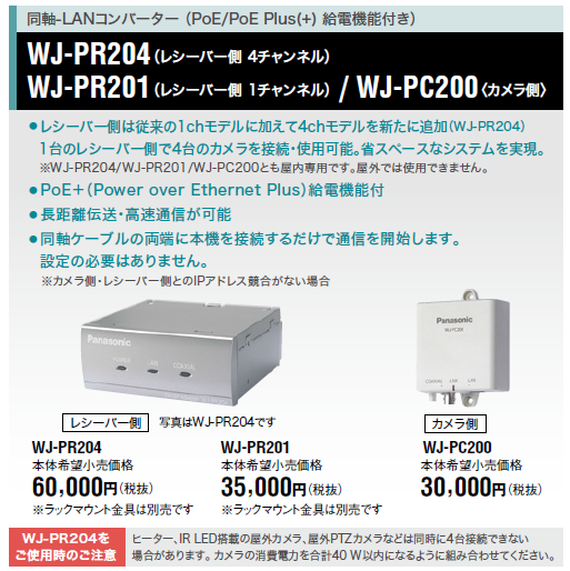 WJ-PR201 Panasonic IPカメラ（屋内用）