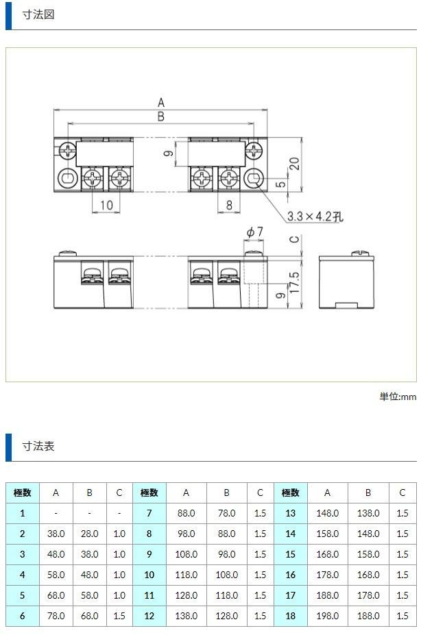 ML-1-8P サトーパーツ ネジ式端子台